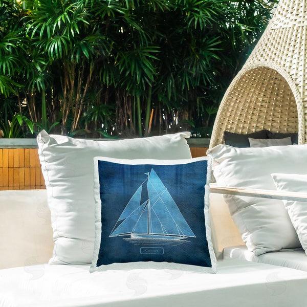 Stupell Industries Susan Arnot | Maritime Cutter Sailboat Printed Throw Pillow
