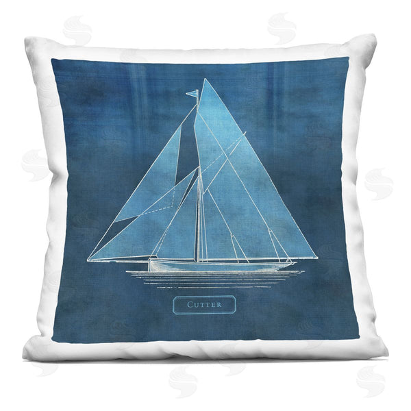 stupell industries Susan Arnot | Maritime Cutter Sailboat Printed Throw Pillow