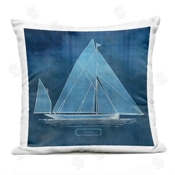 Stupell Industries Susan Arnot | Maritime Yawl Sailboat Printed Throw Pillow
