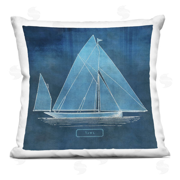stupell industries Susan Arnot | Maritime Yawl Sailboat Printed Throw Pillow