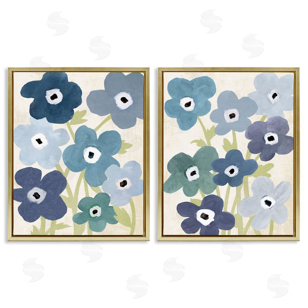 Stupell Industries Susan Arnot | Mod Blue Blooms Arrangements