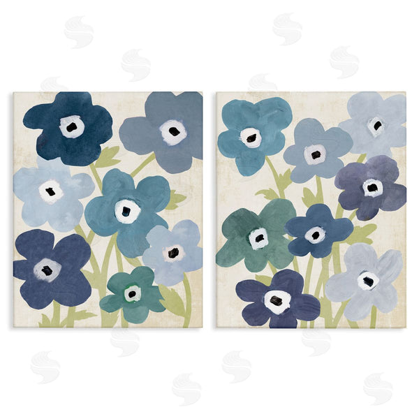 stupell industries Susan Arnot | Mod Blue Blooms Arrangements
