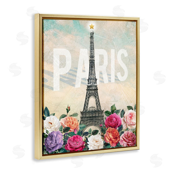 Stupell Industries Susan Arnot | Paris Tower With Blooming Roses