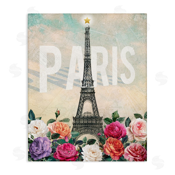 stupell industries Susan Arnot | Paris Tower with Blooming Roses