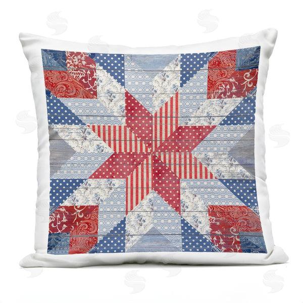 Stupell Industries Susan Arnot | Patriotic Quilt Pattern Printed Throw Pillow