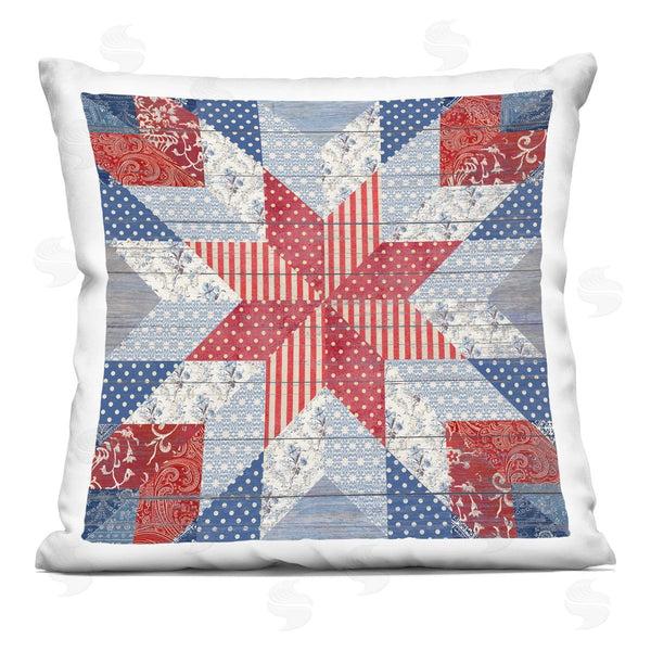 stupell industries Susan Arnot | Patriotic Quilt Pattern Printed Throw Pillow