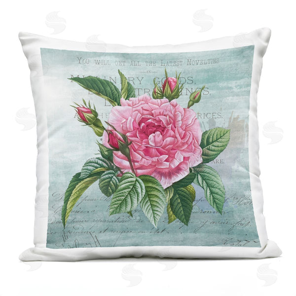 Stupell Industries Susan Arnot | Pink Dahlia Over Rustic Printed Throw Pillow