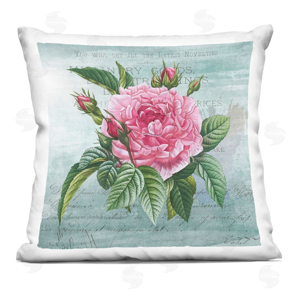 stupell industries Susan Arnot | Pink Dahlia over Rustic Printed Throw Pillow