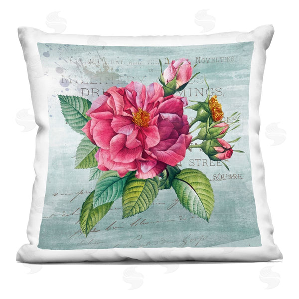 stupell industries Susan Arnot | Pink Garden Flower over Rustic Printed Throw Pillow
