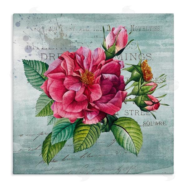 stupell industries Susan Arnot | Pink Garden Flower over Rustic
