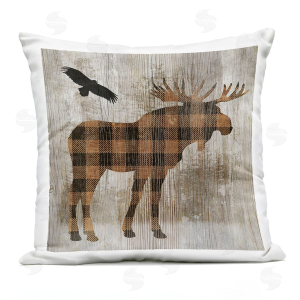 Stupell Industries Susan Arnot | Plaid Moose & Eagle Printed Throw Pillow