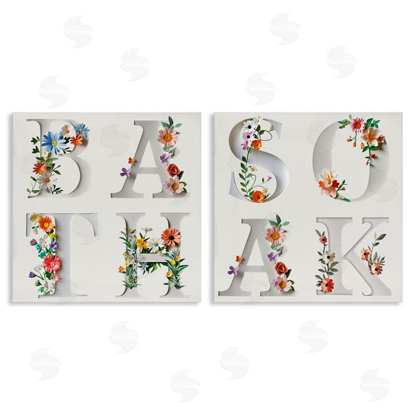 stupell industries Susan Arnot | Relaxing Floral Bathroom Typography