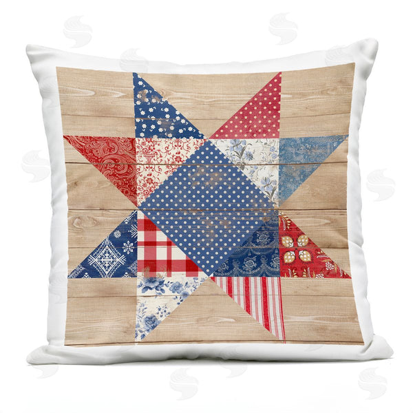 Stupell Industries Susan Arnot | Rustic Americana Quilt Pattern Printed Throw Pillow