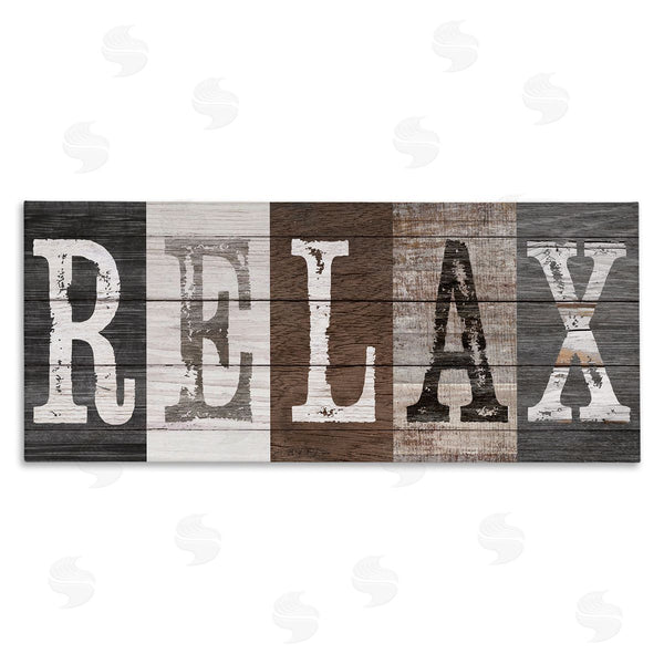 stupell industries Susan Arnot | Rustic Bathroom Relax Letters Wall Art