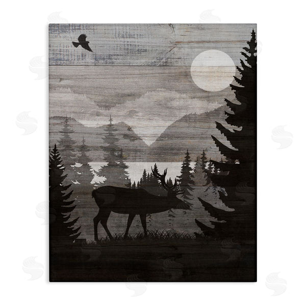 stupell industries Susan Arnot | Rustic Moose at Night