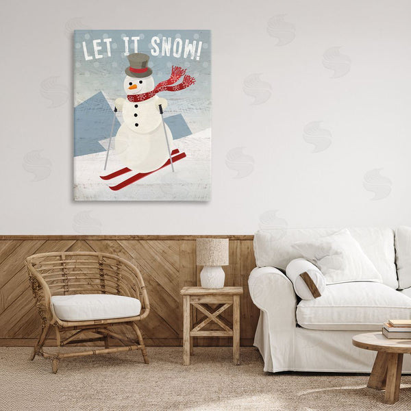 Stupell Industries Susan Arnot | Skiing Snowman On Slopes