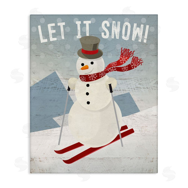 stupell industries Susan Arnot | Skiing Snowman on Slopes