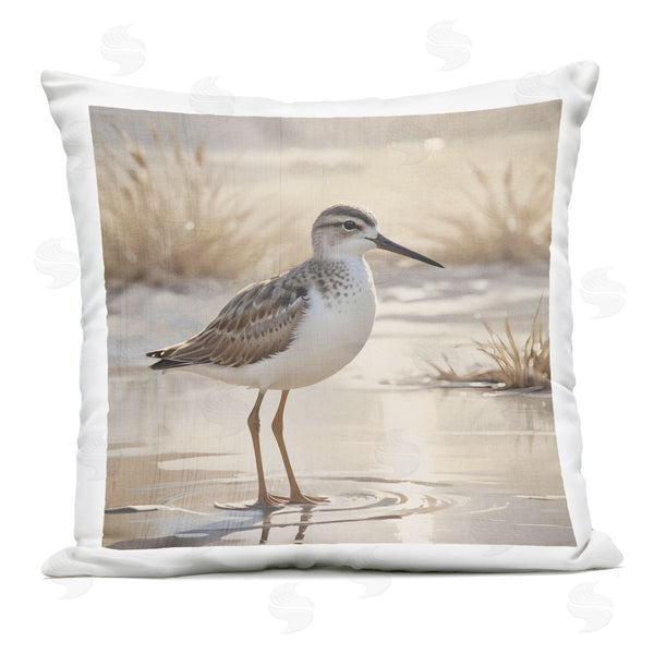 Stupell Industries Susan Arnot | Sunlit Sandpiper In Shallow Water Printed Throw Pillow