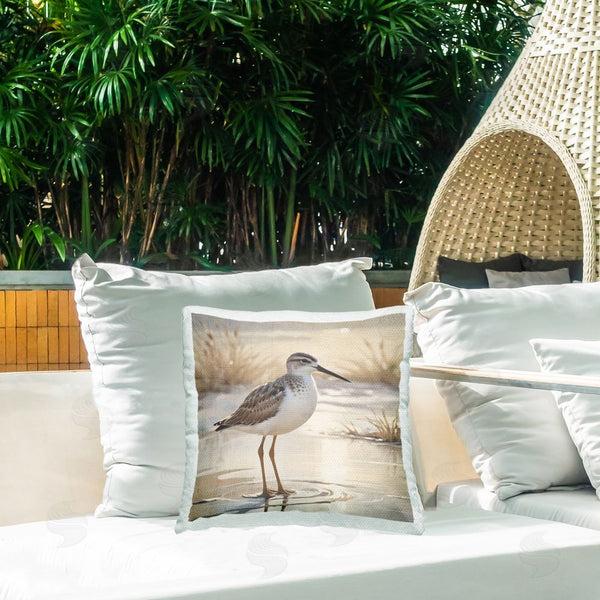 Stupell Industries Susan Arnot | Sunlit Sandpiper In Shallow Water Printed Throw Pillow