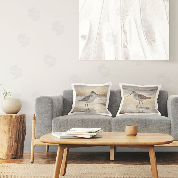 Stupell Industries Susan Arnot | Sunlit Sandpipers Wading Shore Printed Throw Pillow Set