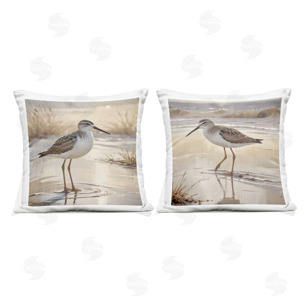 Stupell Industries Susan Arnot | Sunlit Sandpipers Wading Shore Printed Throw Pillow Set