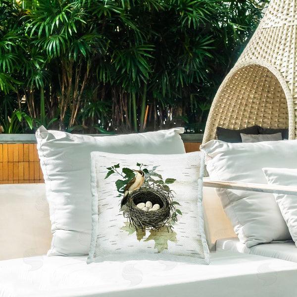 Stupell Industries Susan Arnot | Vintage Bird Nest & Flora Printed Throw Pillow