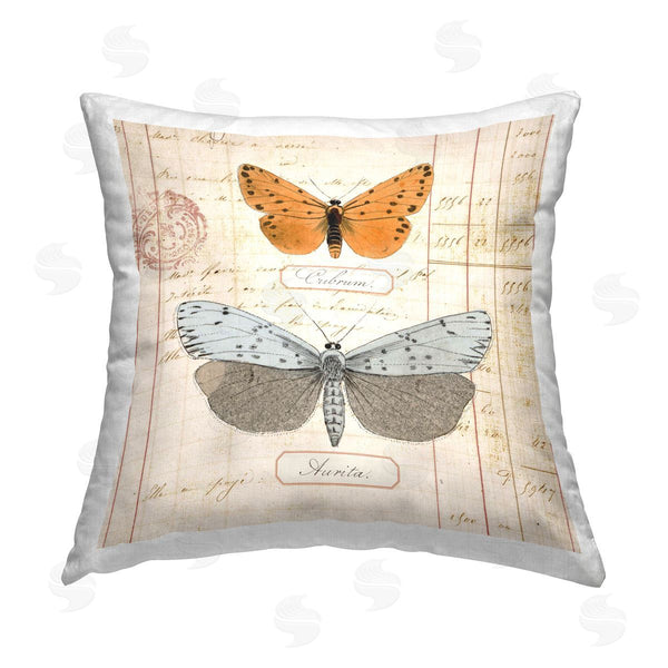 stupell industries Susan Arnot | Vintage Butterfly Specimen Printed Throw Pillow