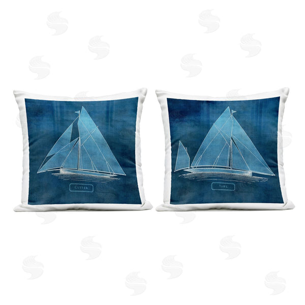 Stupell Industries Susan Arnot | Vintage Ocean Vessels Diagrams Printed Throw Pillow Set