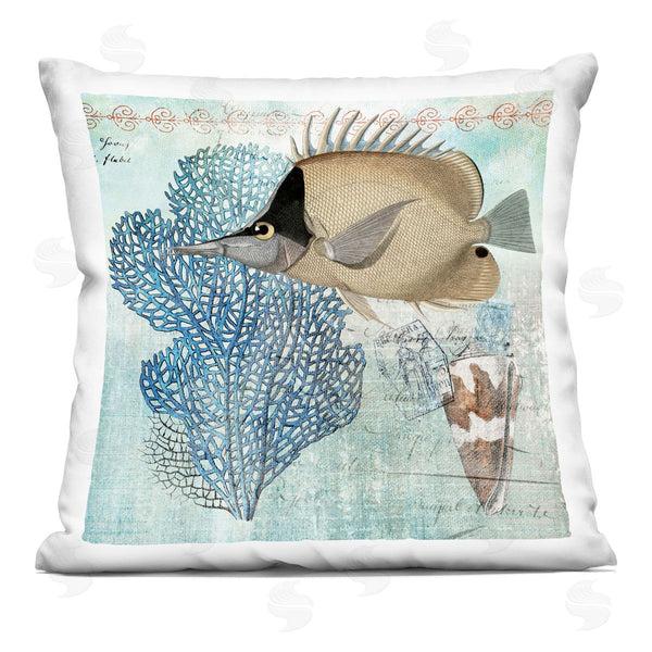 stupell industries Susan Arnot | Vintage Style Sea Life Printed Throw Pillow