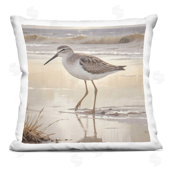 stupell industries Susan Arnot | Wading Beach Sandpiper Printed Throw Pillow