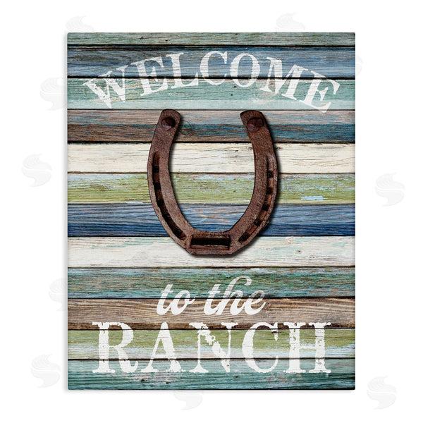 stupell industries Susan Arnot | Welcome Ranch with Horseshoe Wall Art