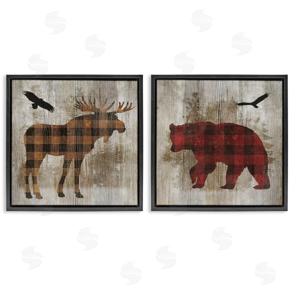 Stupell Industries Susan Arnot | Woodland Creatures Plaid Silhouettes