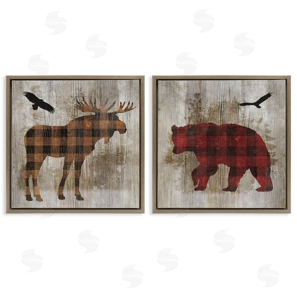 Stupell Industries Susan Arnot | Woodland Creatures Plaid Silhouettes