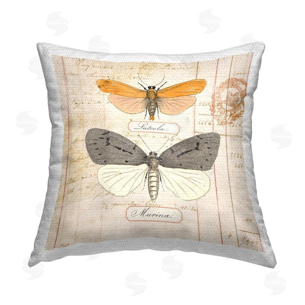 Stupell Industries Susan Arnot | Yellow & Grey Butterflies Printed Throw Pillow