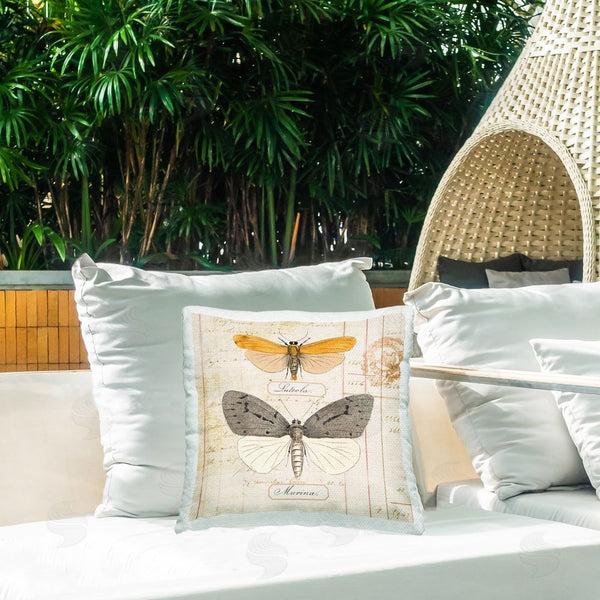 Stupell Industries Susan Arnot | Yellow & Grey Butterflies Printed Throw Pillow