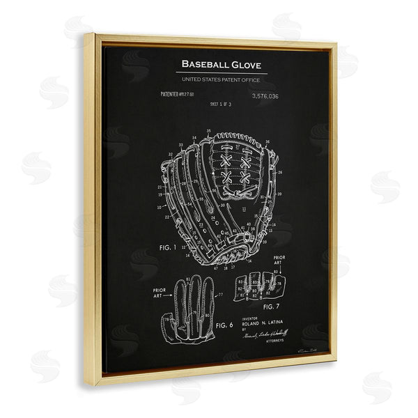 Stupell Industries Susan Ball | Baseball Glove Blueprint