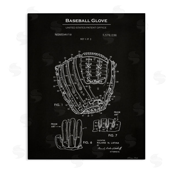 stupell industries Susan Ball | Baseball Glove Blueprint