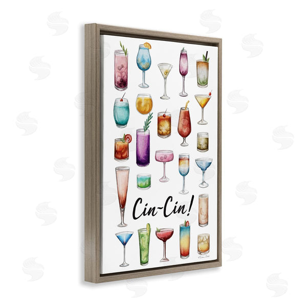 Stupell Industries Susan Ball | Cin-Cin Tropical Drink Collage