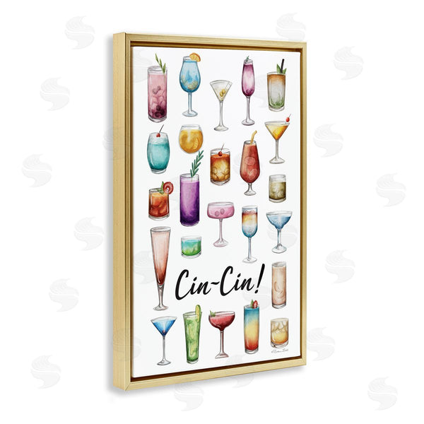 Stupell Industries Susan Ball | Cin-Cin Tropical Drink Collage