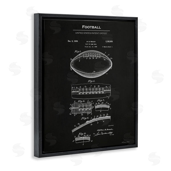 Stupell Industries Susan Ball | Detailed Football Blueprint Wall Art