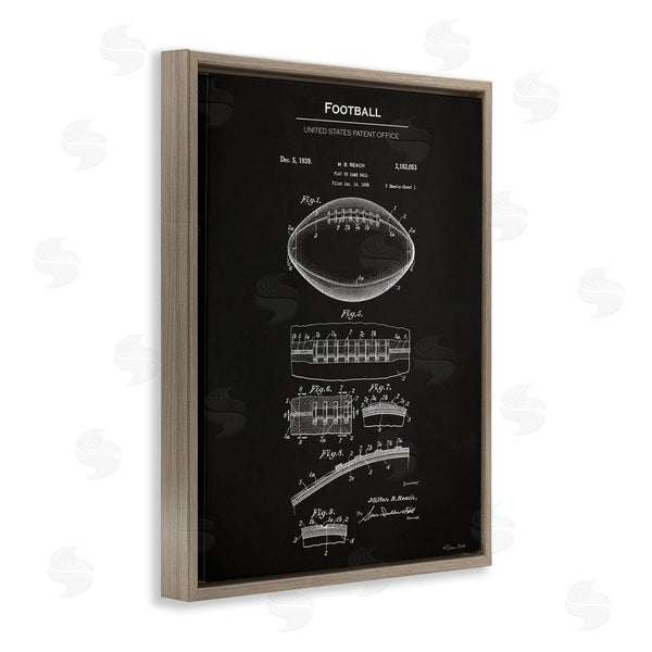 Stupell Industries Susan Ball | Detailed Football Blueprint Wall Art