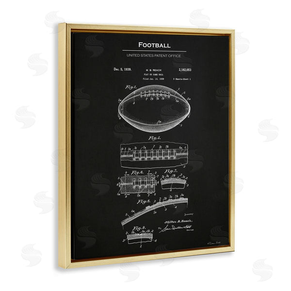 Stupell Industries Susan Ball | Detailed Football Blueprint Wall Art