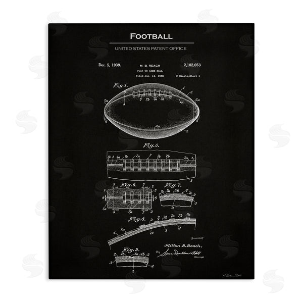 stupell industries Susan Ball | Detailed Football Blueprint Wall Art