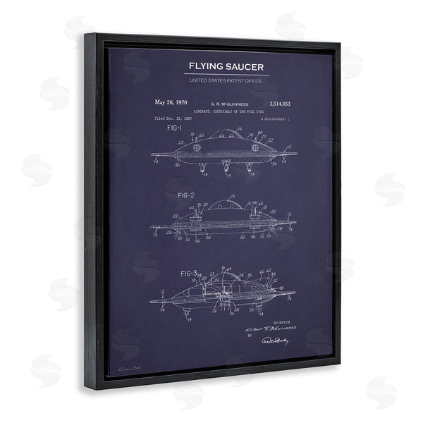 Stupell Industries Susan Ball | Flying Saucer Blueprint Wall Art