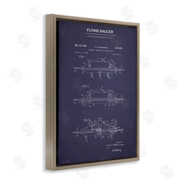 Stupell Industries Susan Ball | Flying Saucer Blueprint Wall Art
