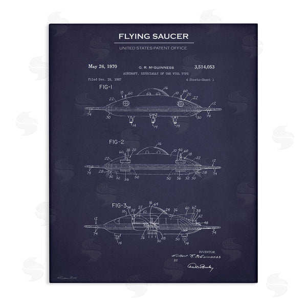 stupell industries Susan Ball | Flying Saucer Blueprint Wall Art