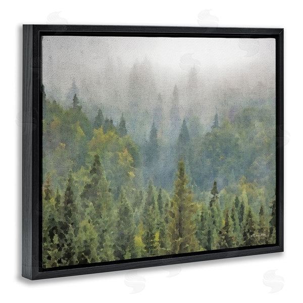Stupell Industries Susan Ball | Foggy Pine Forest Quiet Mountain Woods Atmospheric Painting Wall Art