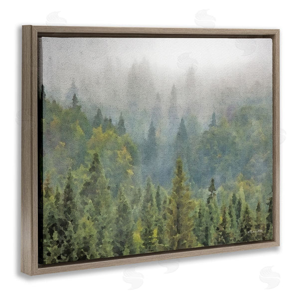 Stupell Industries Susan Ball | Foggy Pine Forest Quiet Mountain Woods Atmospheric Painting Wall Art