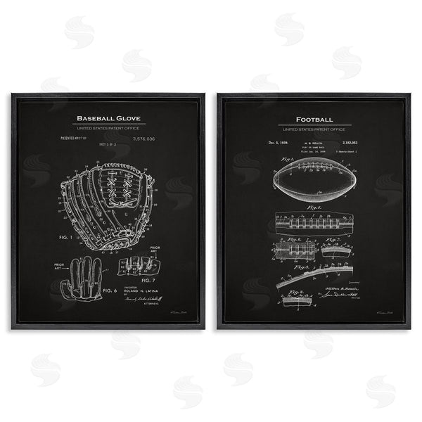 Stupell Industries Susan Ball | Football Baseball Glove Patent Wall Art