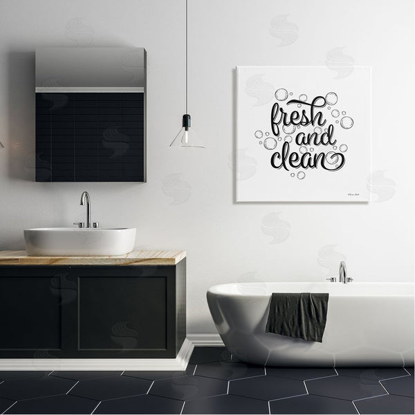 Stupell Industries Susan Ball | Fresh & Clean Bathroom Bubbles Phrase Wall Art